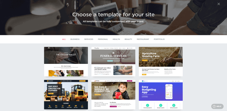 Website builder templates