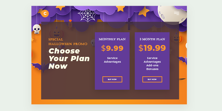 Halloween elements to their pricing page (1)