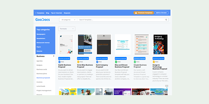 Google Docs Business proposal template